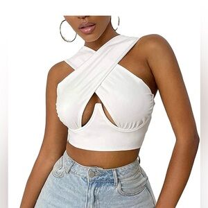 Women Crisscross Crop Top Halter